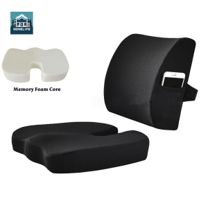 Washable Memory Foam Seat Cushion Lumbar Pillow Breathable Back Pain Relieve Hemorrhoids Relief Pain For Home Office Car