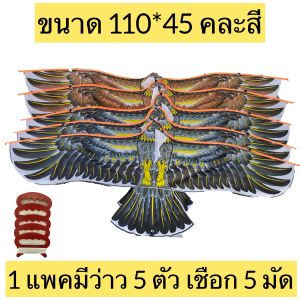 (((แพค 5 ตัว คละสี))) ขนาด 110*45 cm ว่าวไล่นก ว่าวนกเหยี่ยว ว่าวไล่กระรอก ว่าวเด็กเล่น ว่าวยักษ์ ว่าวนกอินทรีย์ ว่าวตกแต่งสวน