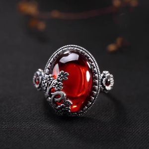 แหวนเงิน S925 ชุบทองแดงหินอ่อนสีเหลืองธรรมชาติแหวนเงินทรงดอกกุหลาบย้อนยุคสำหรับผู้หญิง แหวนแฟชั่นอเนกประสงค์ แหวนเงินแท้สำหรับเพื่อนรักของคุณ