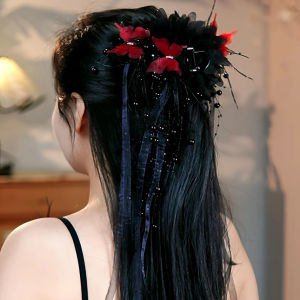 Korean Style Butterfly Flower Tassel Hair Clip Super Fairy Tailored Shark Clamp Hair Accessories Bun Hairpin Headwear