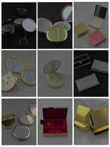 Elegant Golden Compact Round Glass Makeup Mirror