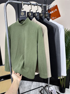 Five Colors Available/Double-Sided Self-Heating Dralon ~ Fall Winter Men Solid Color Basic Half-High Collar Easiest for Match Casual Sweatshirt