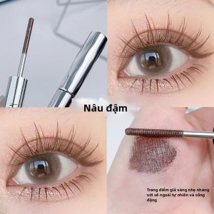 Mascara Dạng Tuýp Kim Loại Chống Nước Màu Đen/nâu Sợi Tơ Tằm Làm Dài Và Cong Mi Không Vón Cục Tạo Hiệu Ứng Mi Cong Xoắn Ốc Trang Điểm Mắt.
