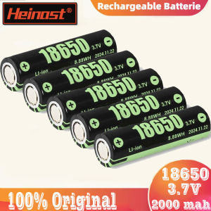 100% New Original 18650 Battery Rechargeable Battery 3.7V 2000mAh Portable Power Source Spare Battery for Flashlight Headlamp