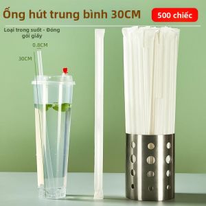 Ống Hút Trà Sữa Độc Lập Bao Bì Giấy Dài 30cm