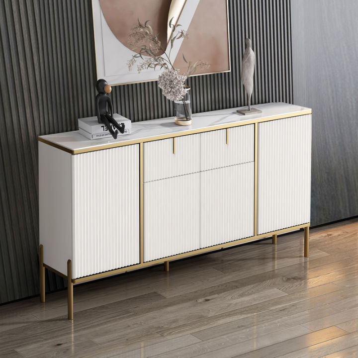 Accessible Luxury Stone Plate Sideboard Cabinet Modern Minimalist Wine ...