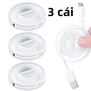 Di Động Xoay Được Dây Cuốn Gọn Hộp Cáp Tròn Lưu Trữ Đồ Để Sạc Dòng Dữ Liệu Ngăn Nắp Dây Nhựa Quản Lý