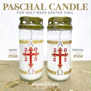 PASCHAL CANDLE 2025 for Holy Week Easter - glass smokeless windproof cover sticker design