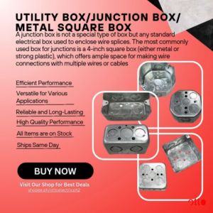 OTTO High Quality Utility Box Junction Box and Metal Square Box 4x4 & 2x4 4 inches GA16