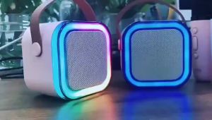 K12 Mini Portable Wireless Bluetooth Karaoke RGB Speaker: Lossless Sound Quality with Wireless Microphone