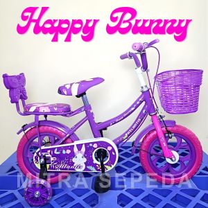 Sepeda Anak Perempuan Atlantis Happy Bunny 12 Inch 1-3 Tahun