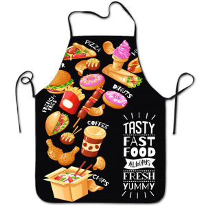 1pc Fashionable Super Hamburger Pattern Apron Waterproof For Kitchen & Household Tasks Size