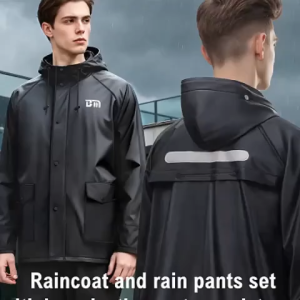 HOME + HOUND Fashion Raincoat Suit Rainproof Durable PVC Material Motorcycle Riding Raincoat
