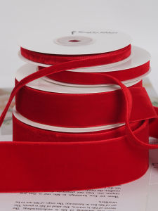 ริบบิ้นผ้ากำมะหยี่สองด้าน DIY ทำมือ กลุ่มดอกไม้ บรรจุภัณฑ์ของขวัญ ผ้ากำมะหยี่สองด้าน พื้นผิวเนื้อนุ่ม สวยงาม ประดับตกแต่ง