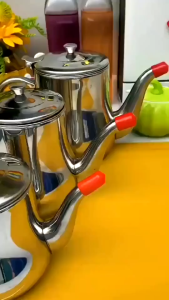 Premium Stainless Steel Oil Container with Strainer 48oz Kitchen Oil Strainer Pot for Used Cooking Grease Oil Bottles Oil Storage Can