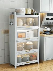 HomePrime KR070 Multipurpose Cabinet Cupboard Household Kitchen Storage Cabinet Rack Metal Nordic Style Rak Dapur