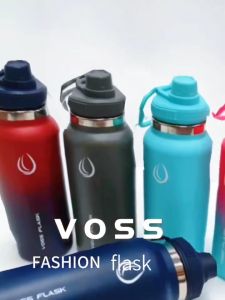 (32oz / 946ml) Voss Flask Wide Mouth Tumbler with Sport Lid Vacuum Insulated Stainless Steel Flask