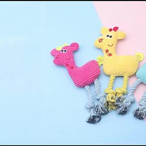 Interactive Dog Plush Toy Squeaky Fleece Chew Resistant Indoor Teeth Grinding Puppy Kitten Cat Durable Soft Pet Play Toy Dogs