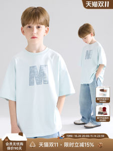 Original Hand-Drawn Letter Short-Sleeve T-Shirt Sea Salt Green Summer New Arrival Breathable Casual Cotton Polyester Blend