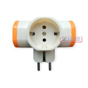 Steker T Arde Putar 3 lubang Switch Saklar On Off Lampu Indikator TRM / Colokan T arde Putar Tanpa Saklar