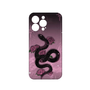 Rose Snake Design Phone Case for  15 pro 16 Artistic High-End National Trend Style Anti-Fall Soft Shell Two-In-One