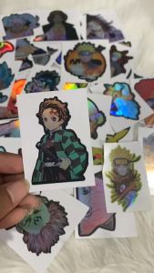 Stiker Hologram Anime TANJIRO Demon slayer ukuran 6 cm