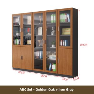Glass-Doored Lockable Office Filing Storage Cabinet