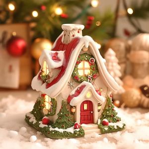 Christmas Ornaments Cottage Incense Burner Family Party Decorations Christmas Gifts Resin Ornaments Ornaments