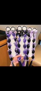 Kuromi Kids Braid Elastic Horsetail Hair Wig Purple Black Ponytail Braid Cool Girl