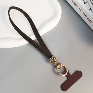 Fashionable Short Pearl Leather Phone Strap Womens Elegant Sensation Universal Shell Holder Digital Accessories