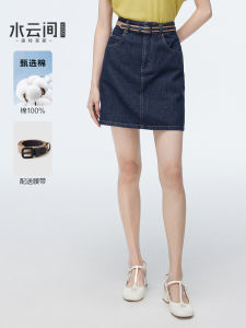 High Waist Denim Mini Skirt Womens Summer New Fashion Casual Versatile Blue Jeans Skirts Cotton Material A-Line Silhouette