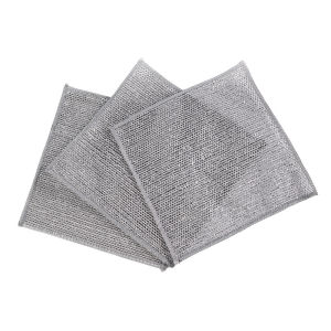 50PCS Steel Mesh Cleaning Cloth Non-Scratch Double-layer Iron Microfiber Mesh Dishrag Washing Towel Clean Tools for Kitchen Dishwashing Dishcloth
