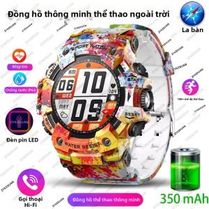 Đồng Hồ Thông Minh Thể Thao Mạnh Mẽ 2026 Hỗ Trợ Gọi Bluetooth Chống Nước Chuẩn Quân Sự Tích Hợp Đèn Pin La Bàn SOS Tương Thích Với Android & iOS
