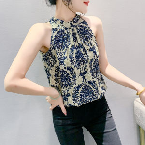 Rehin thời trang mới mùa hè in tay áo t-shirt cổ cao ôm vừa thanh lịch của phụ nữ hàng đầu