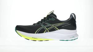 ASICS Men GEL-KAYANO 32 Running Shoes in Black/Jasper Green