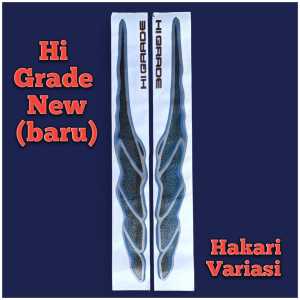 Stiker mobil tulisan HI GRADE NEW / BARU isuzu panter minibus sepasang kanan dan kiri / sticker higrade new baru Car aksesories