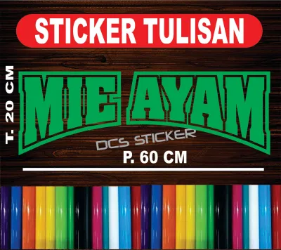 CUTTING STICKER TULISAN MIE AYAM STICKER TEMPELAN UNTUK NAMA JUALAN DI GEROBAK ATAU ETALASE KACA