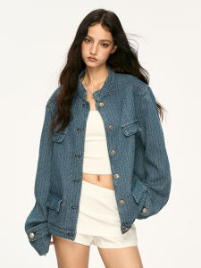 Aaisup | Áo Khoác Jeans Retro Rộng Thoáng