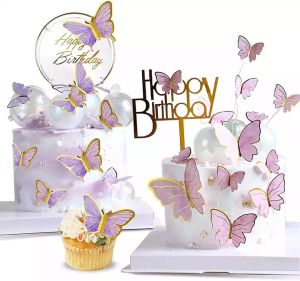 Elegant Cake Toppers for Events: 10Pcs/Set Fairy Dreamy Butterfly Cake Topper