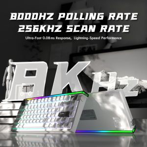 ATTACK SHARK | ATTACK SHARK R85HE Magnetic Axis Gaming Wire Keyboard 8KHz Rate 0.005mm RT Precision Adjustable 5 Layer Soundproof Filling RGB