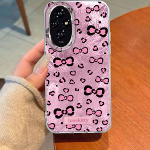เสือดาวสีชมพูพิมพ์เคสโทรศัพท์สําหรับHonor 400 200 Smart Magic 5 Magic6 Magic7 X9a X9b X9c X8a X8b X7cปกหลังน่ารักFundasกระเป๋า