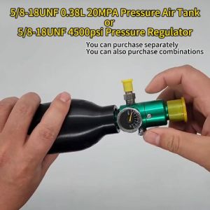 4500Psi Pcp Bottle Tank 1800Psi Output Regulator Valve Paintball Cylinder Tank With Valve Bottle Pcp Air Tank Cylinder Aluminum Tank Air Bottle For Co2 Carbon Dioxide Oxygen 5/8-18UNF inlet thread