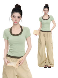 Áo Thun Dạng Lớp Quai Dây Ngắn