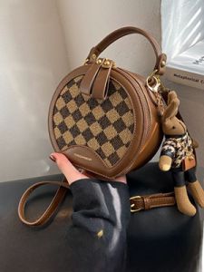 Fashionable Large Capacity Womens Shoulder Handbag Small round Cake Bag Korean Style Single Shoulder Crossbody Handbag