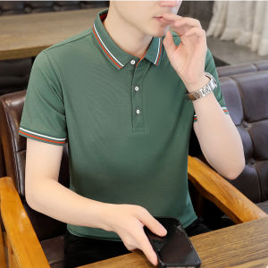 Áo Thun Polo Nam Tay Ngắn Mùa Hè Thời Trang Thường Ngày Cổ Polo Tay Lửng Cotton Polyester Áo Thun Nam Hợp Thời Trang