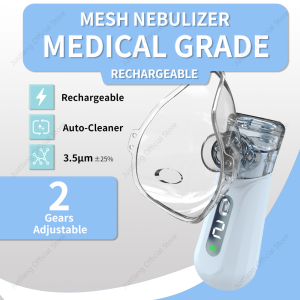 JUSTLANG Rechargeable Mesh Nebulizer True Medical Grade Silent Ultrasonic Handheld Asthma Inhaler Child Portable Nebulizer
