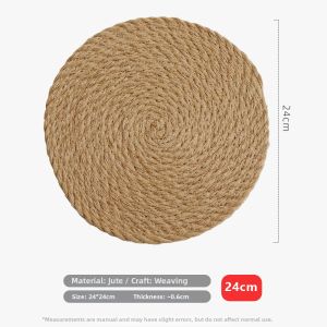 YUANSHANZHU | Natural Jute Insulated Heatproof Tablemat