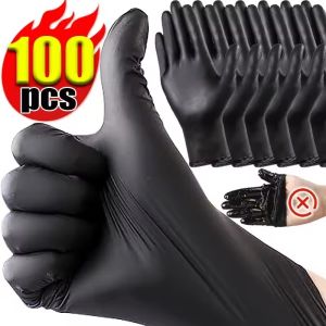 100/20Pcs Disposable Food Grade Latex Gloves / Vinyl Nitrile Blend Gloves / One Time Use Gloves for Tattoo Cooking Cleaning