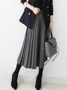 High Waist Thickened Woolen Skirt Midi A-Line Skirt Womens Fashion Autumn Winter New Style Slimming Drapey Skirt