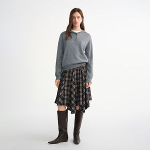 DUSHU | Large Size Stylish Winter Sweater Hooded Hollow Texture